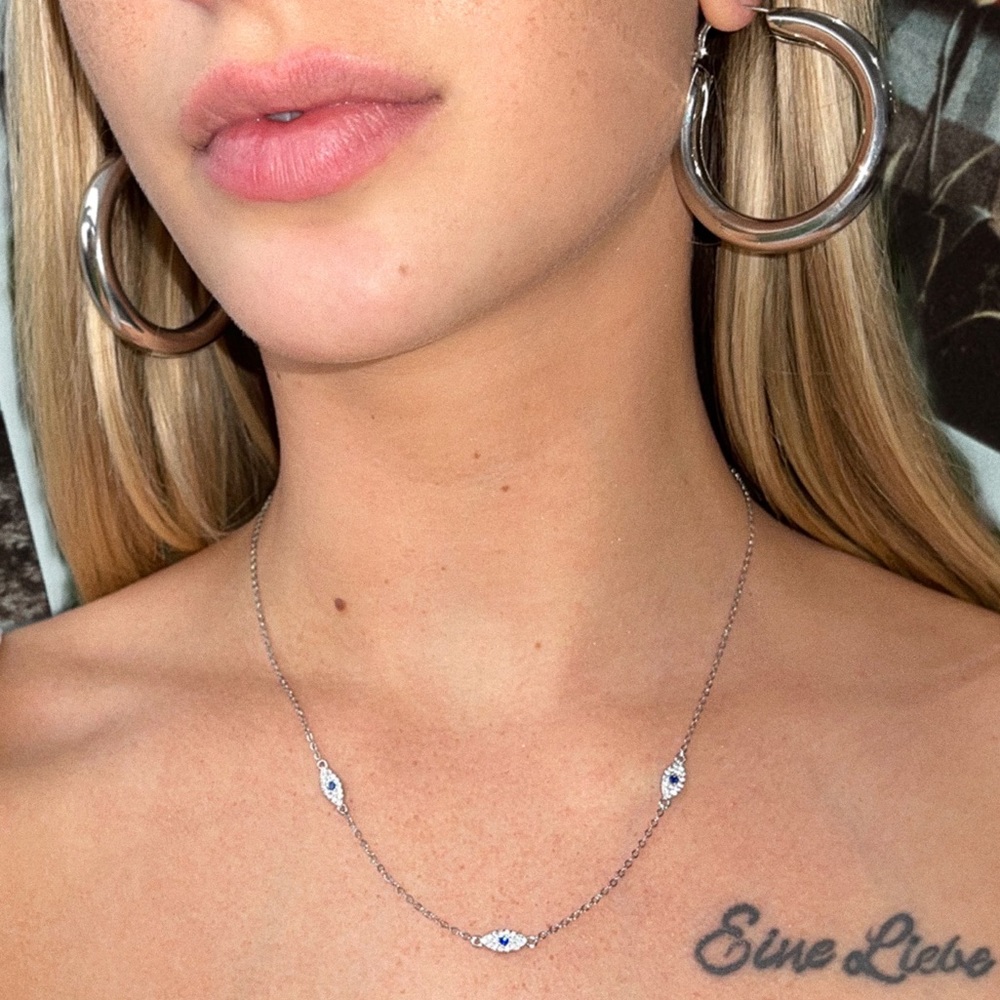 🧿 Evil Eye Silver Necklace 🧿